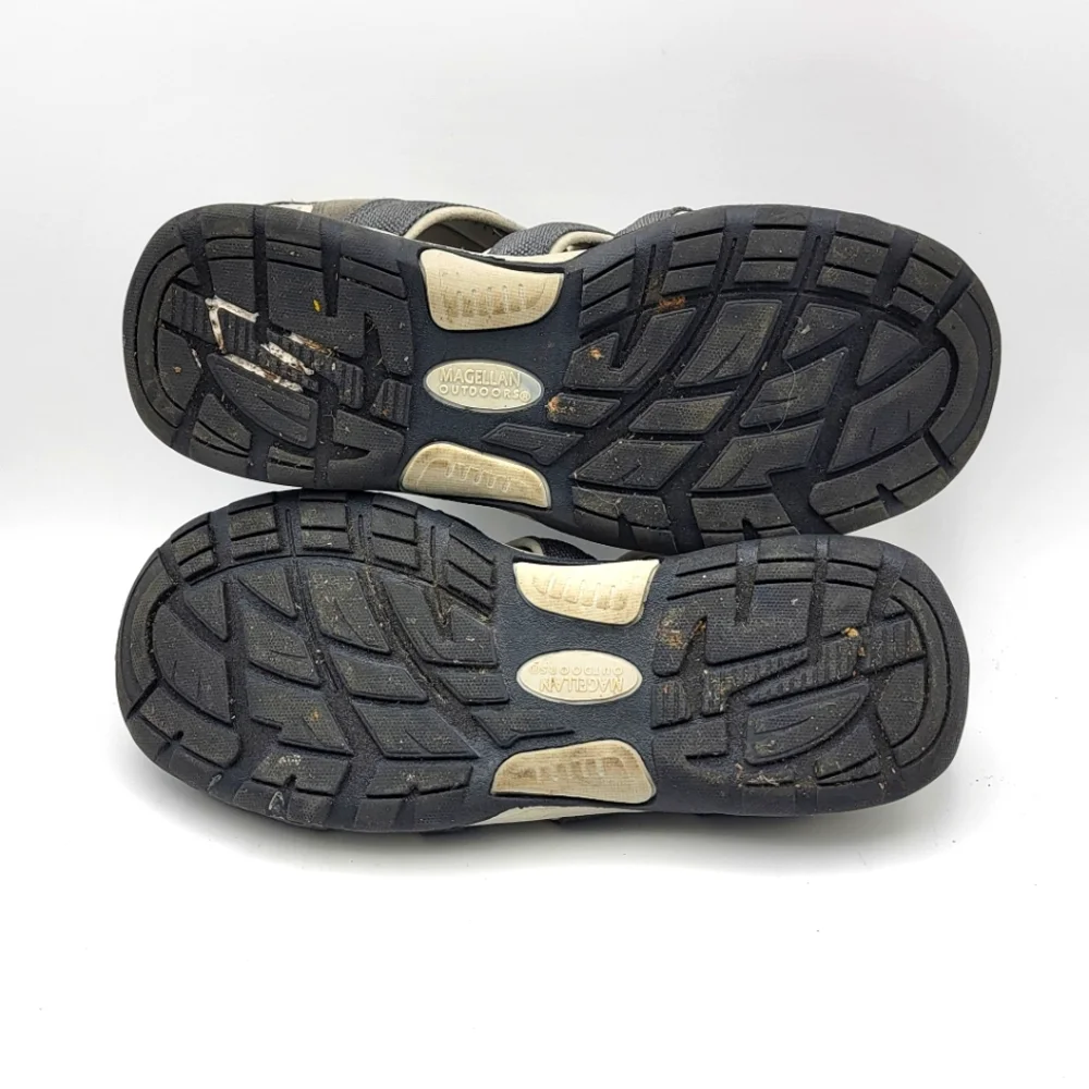 Magellan Men's Gray and Black Outdoor‎ Sandals SIZE 10. #1499